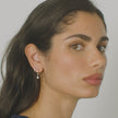 Silver Pearl Drop Hoops on model video