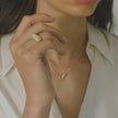 Soft Gold Sparkle Wave Ring on model video
