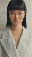 White Sparkle Bezel Bolo Tie Necklace on model video