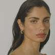 Medium Reversible Sparkle Hoop Earrings on model video