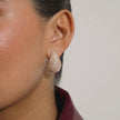 Dream Puff Sparkle Stud Earrings on model