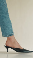 Silver Singapore Chain Anklet on model