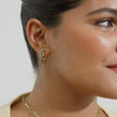 Medium Sparkle Hoop Earrings on model video