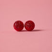 Medium Red Velvet Sparkle Ball™ Stud Earrings