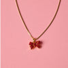 Red Velvet Sparkle Bow Charm on Box Chain