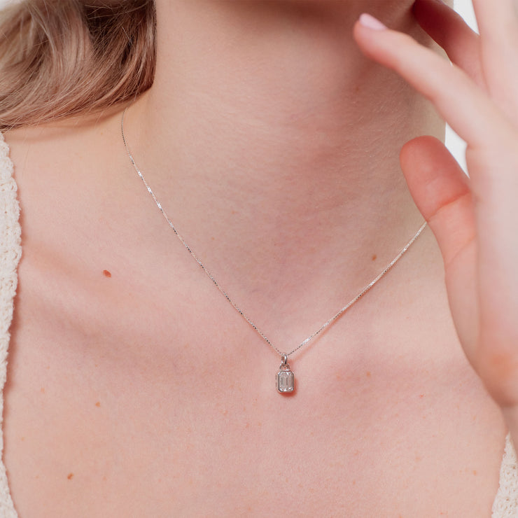 Laura Pendant Necklace Silver on model