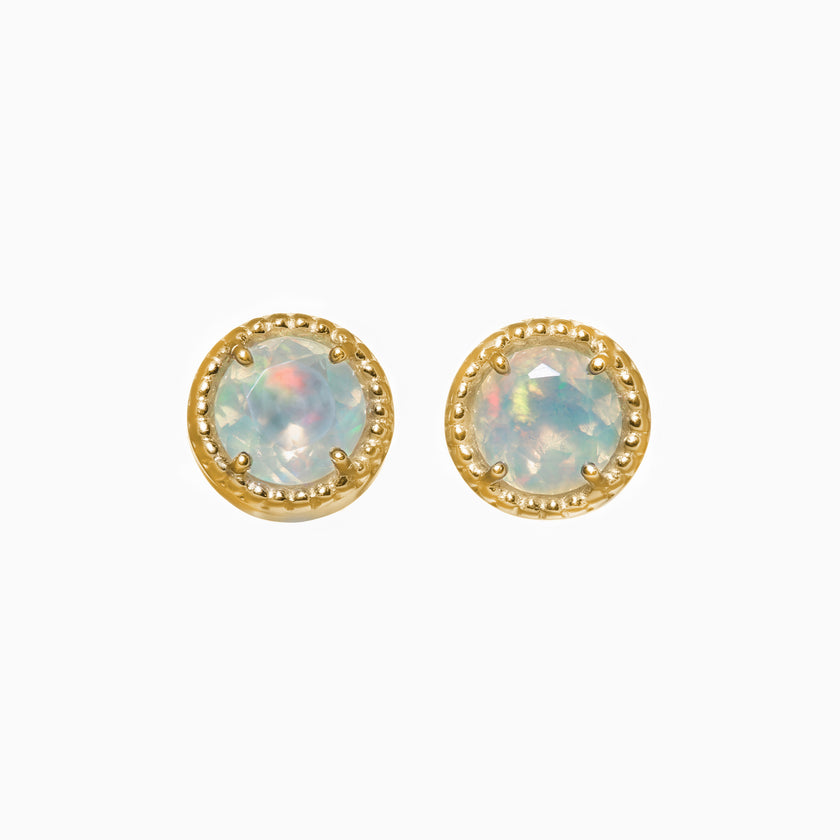 5mm Opal Stud Earrings in 14K Gold | Hillberg & Berk