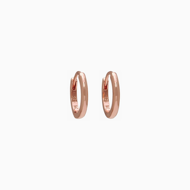 Mini Hoop Earrings in Rose Gold,