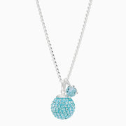 Birthstone Sparkle Pendant Necklace December Turquoise Crystal