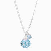 Birthstone Sparkle Pendant Necklace March Aquamarine Crystal