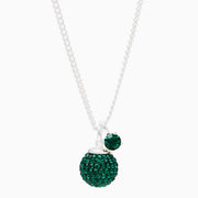 Birthstone Sparkle Pendant Necklace May Emerald Crystal