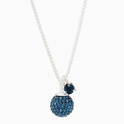 Birthstone Sparkle Pendant Necklace September Navy Crystal