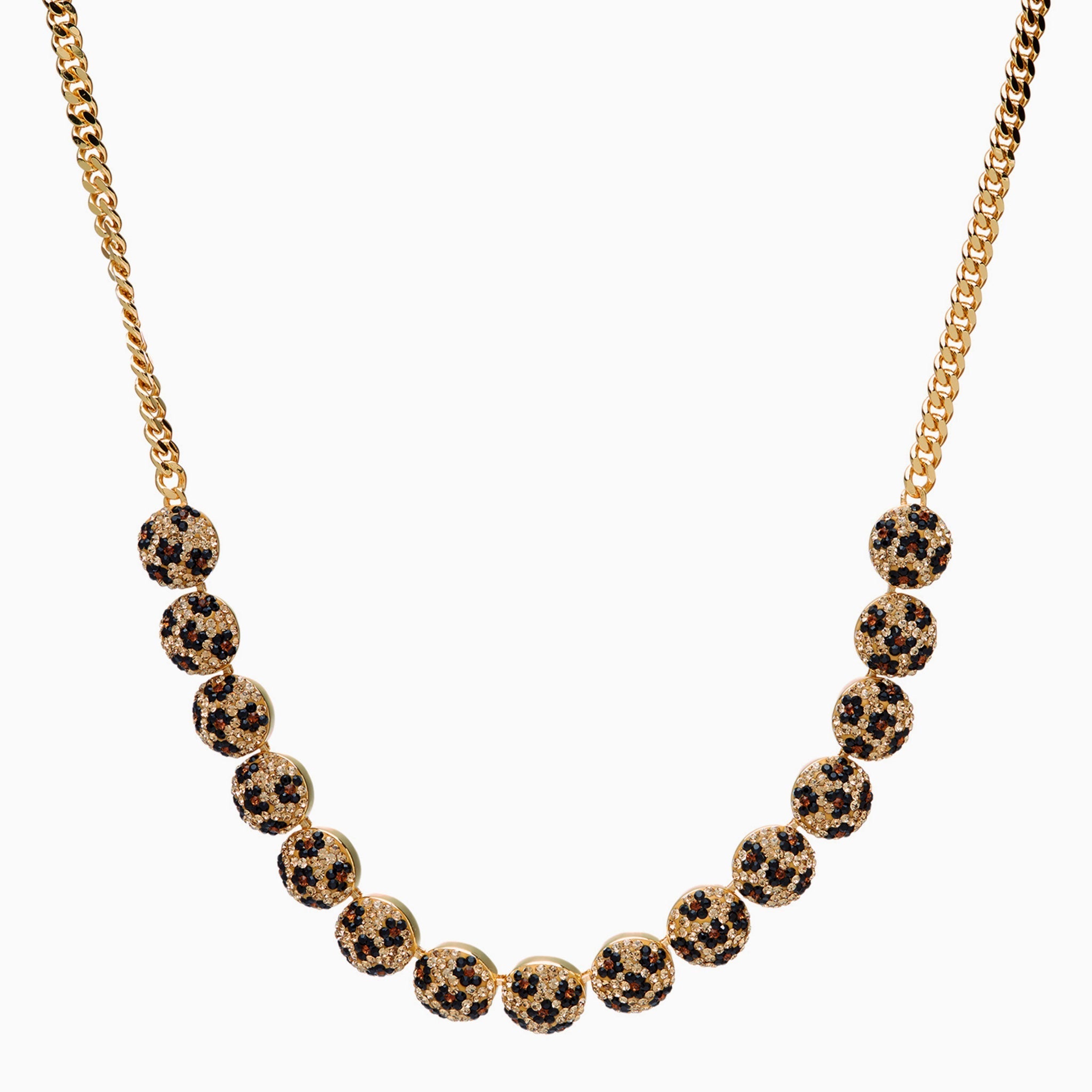 Leopard Sparkle Line Necklace