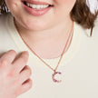 Sophie Monogram Necklace on model letter C