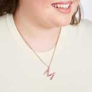 Sophie Monogram Necklace on model letter M