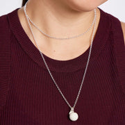 White Pearl Sparkle Ball™ Long Necklace Pendant