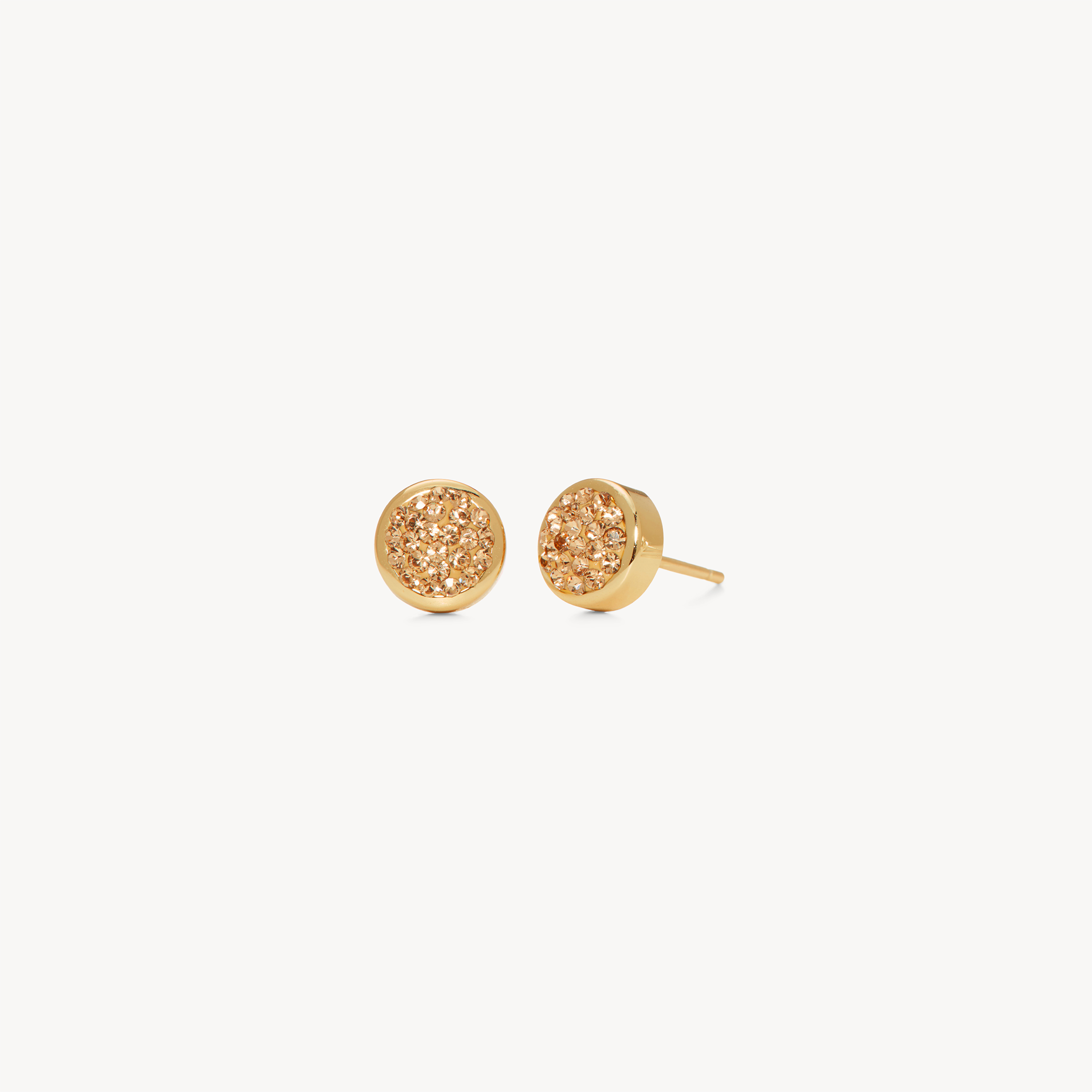 Sparkle Bezel Stud Earrings Gold