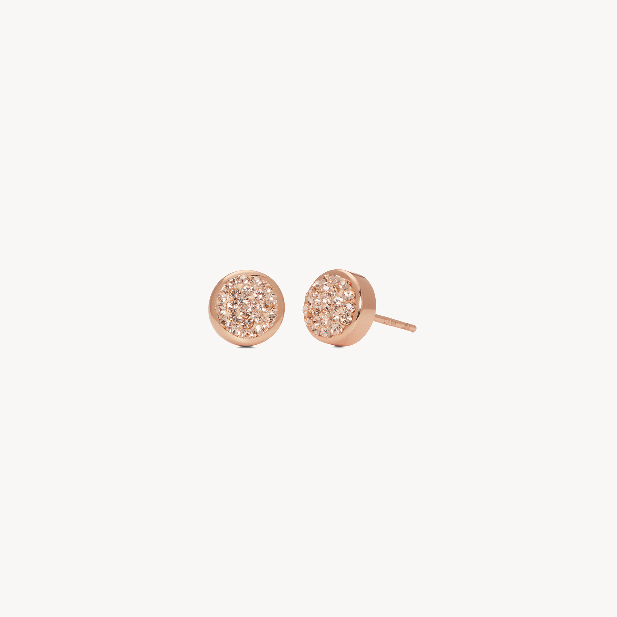 Sparkle Bezel Stud Earrings Rose Gold