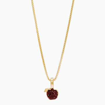 Mini Apple Sparkle Necklace Gold