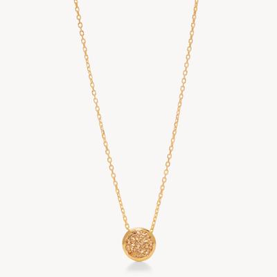 Sparkle Bezel Pendant Necklace Rose Gold