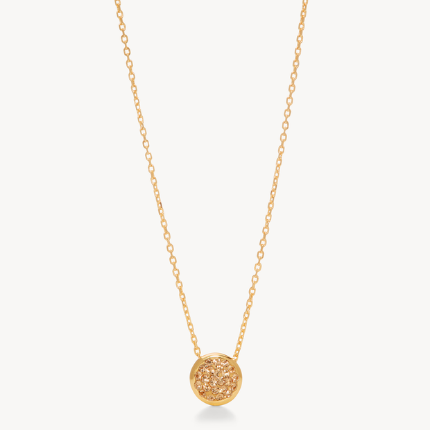 Sparkle Bezel Pendant Necklace Rose Gold