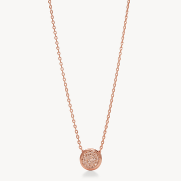 Sparkle Bezel Pendant Necklace Rose Gold