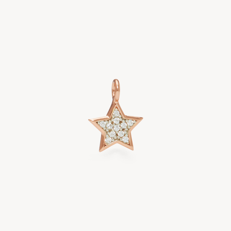 Mini Pavé Star Charm Rose Gold