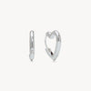Heart Huggie Hoop Earrings Silver
