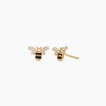 Mini Pavé Bee Stud Earrings