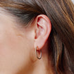 Pavé Hoop Earrings - Medium Rose Gold on Model