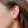 Pavé Hoop Earrings - Medium Rose Gold on Model