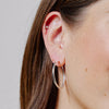 Hoop Earrings - Large Silver on model