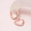 Sparkle Heart Hoop Earrings Rose Gold close-up