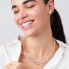 Gemma Statement Necklace Silver on model
