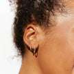 Pavé Hoop Earrings - Mini Gold on model