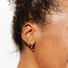 Pavé Hoop Earrings - Small Gold on model