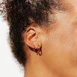 Hoop Earrings - Small Rose Gold on model