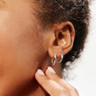 Hoop Earrings - Small Silver on model