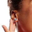 8mm Birthstone Sparkle Ball™ Stud Earrings December on model