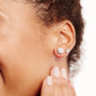 8mm Birthstone Sparkle Ball™ Stud Earrings October on model
