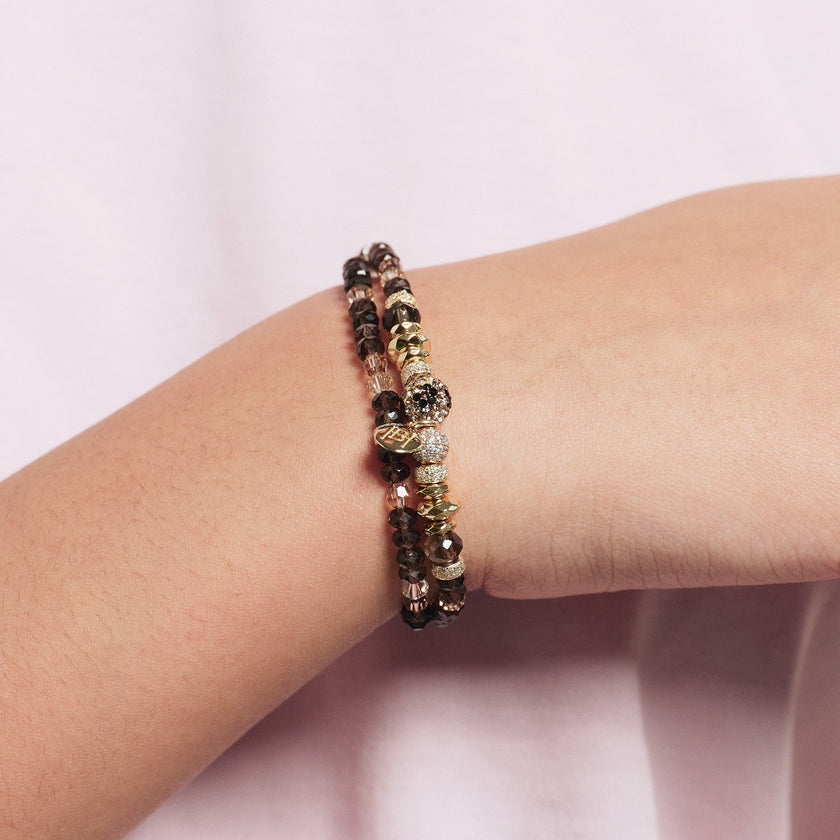 Leopard Sparkle Ball Double Wrap Bracelet on Model