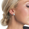 10mm Birthstone Sparkle Ball™ Stud Earrings April on model