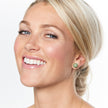 10mm Birthstone Sparkle Ball™ Stud Earrings August on model