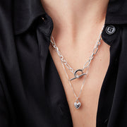 Juliet Pendant Necklace Silver on model