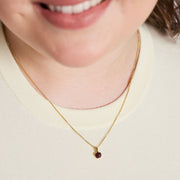 Mini Apple Sparkle Necklace Gold on model