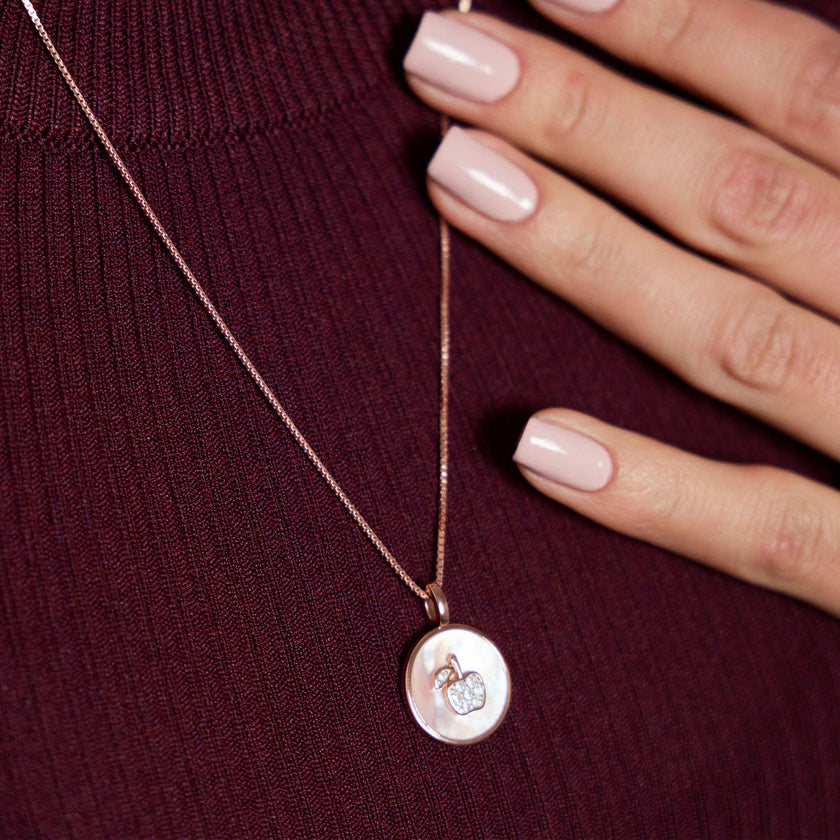 Rose Gold Teacher Reversible Pendant Necklace