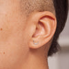 Boob Stud Earrings Silver on model