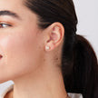 Sparkle Bezel Stud Earrings Rose Gold on model