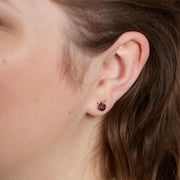 Mini Apple Sparkle Stud Earrings Gold on model